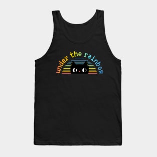 Under the rainbow black cat Tank Top